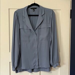 White House Black Market Slate Blue Blouse